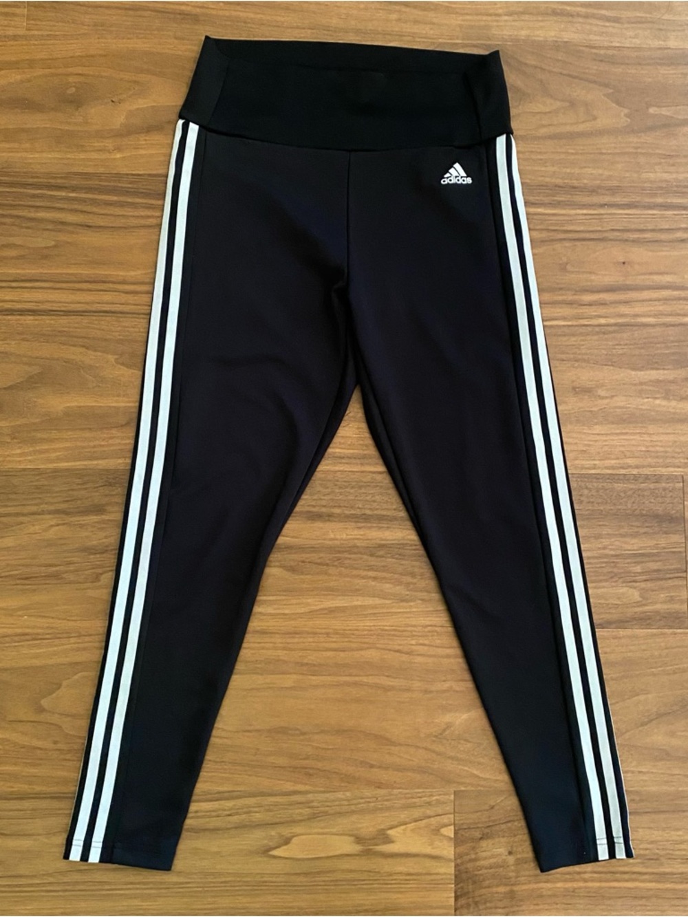 Adidas Black 3 Stripe Leggings Aeroready High Rise Size Medium
